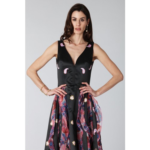 Noleggio Abbigliamento Firmato - Black silk dress with brocade print - Tube Gallery - Drexcode -2