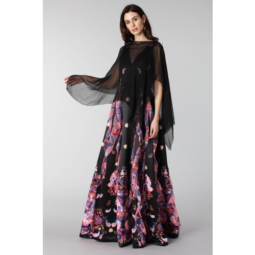 Noleggio Abbigliamento Firmato - Black silk dress with brocade print - Tube Gallery - Drexcode -9