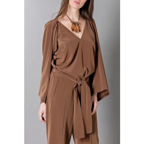 Noleggio Abbigliamento Firmato - Long sleeve brown jumpsuit - Albino - Drexcode -3