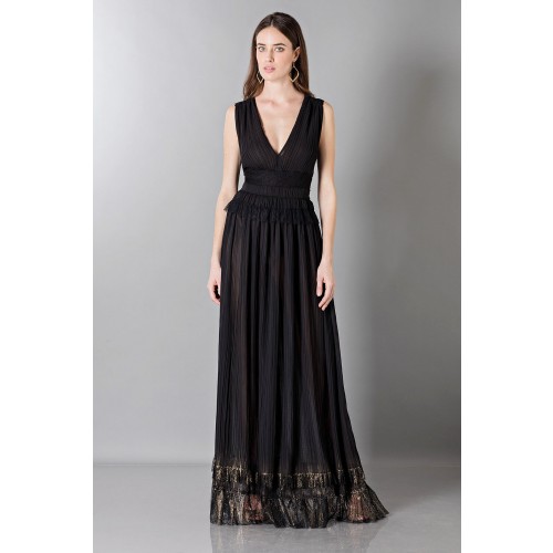 Noleggio Abbigliamento Firmato - Floor-length black dress with V-neckline - Alberta Ferretti - Drexcode -2