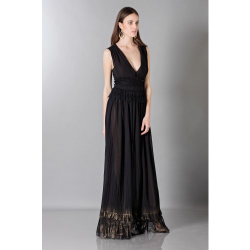 Noleggio Abbigliamento Firmato - Floor-length black dress with V-neckline - Alberta Ferretti - Drexcode -3