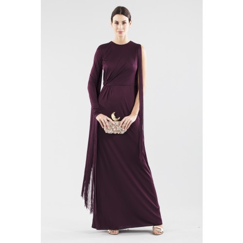 Noleggio Abbigliamento Firmato - Fringed single-shoulder dress in burungy color - Emilio Pucci - Drexcode -4