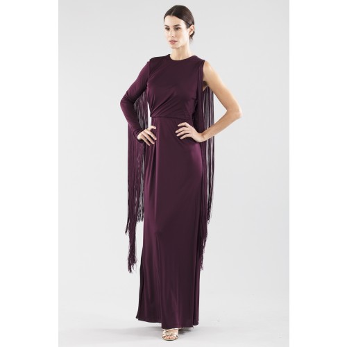 Noleggio Abbigliamento Firmato - Fringed single-shoulder dress in burungy color - Emilio Pucci - Drexcode -5