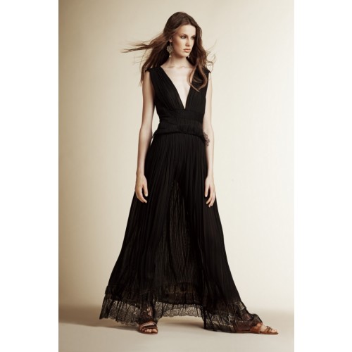 Noleggio Abbigliamento Firmato - Floor-length black dress with V-neckline - Alberta Ferretti - Drexcode -7