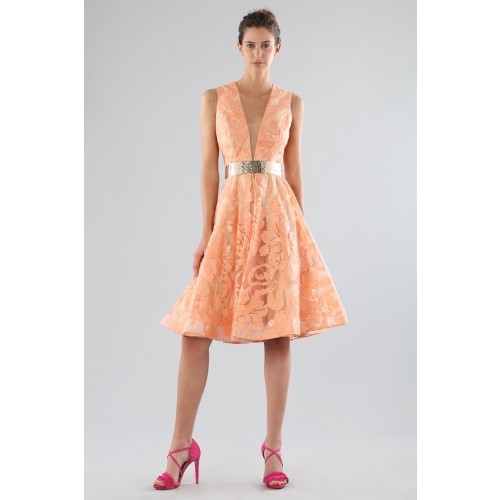 Noleggio Abbigliamento Firmato - Short peach dress with transparent neckline - Forever Unique - Drexcode -2