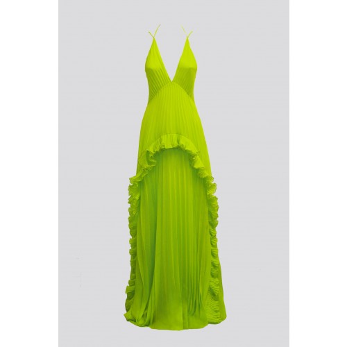 Noleggio Abbigliamento Firmato - Lime dress with ruffles and back neckline - Halston - Drexcode -7