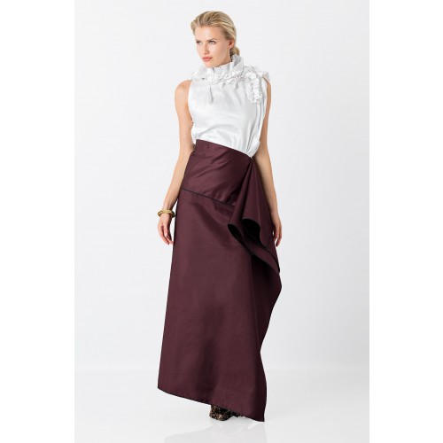 Noleggio Abbigliamento Firmato - Bordeaux skirt with anterior drapery - Albino - Drexcode -5