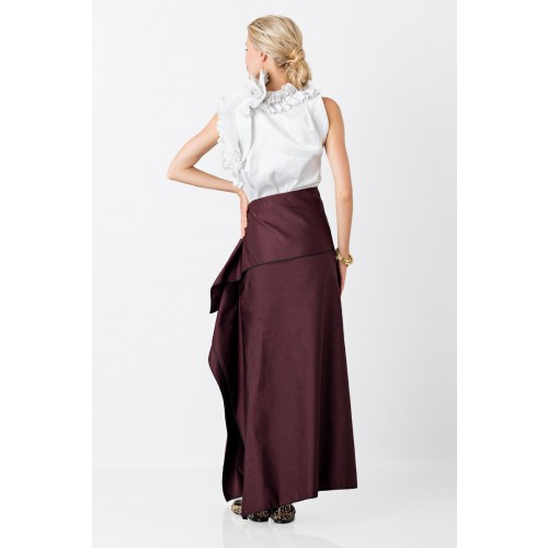 Noleggio Abbigliamento Firmato - Bordeaux skirt with anterior drapery - Albino - Drexcode -4