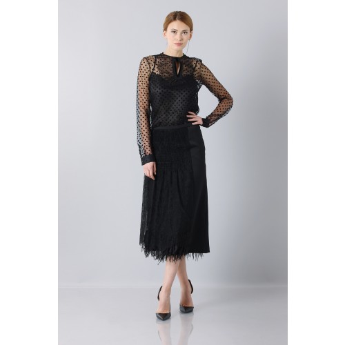 Vendita Abbigliamento Usato FIrmato - Longuette skirt of tulle - Rochas - Drexcode -4