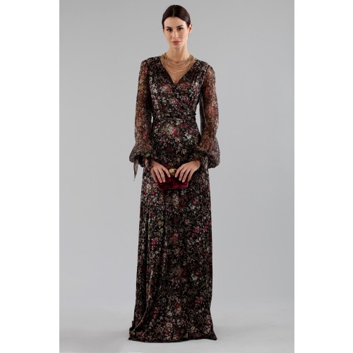 Noleggio Abbigliamento Firmato - Long wrap dress with floral pattern - Luisa Beccaria - Drexcode -3