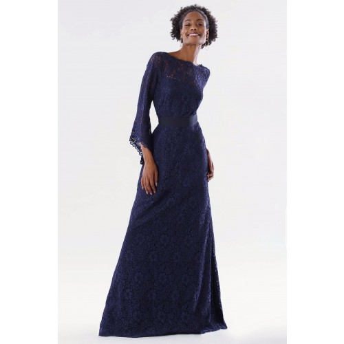 Noleggio Abbigliamento Firmato - Blue lace dress with long sleeves - Daphne - Drexcode -8