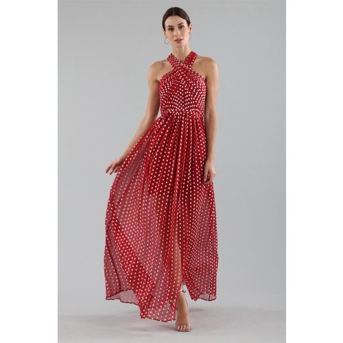 Noleggio Abbigliamento Firmato - Polka-dot dress with wrap cross lacing at the neck - ML - Monique Lhuillier - Drexcode -4