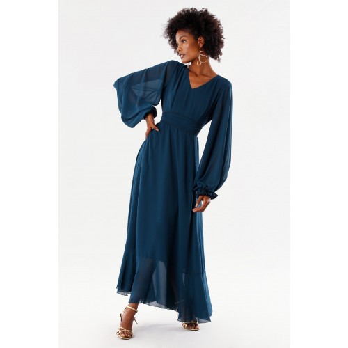 Noleggio Abbigliamento Firmato - Teal dress in silk georgette - Daphne - Drexcode -9