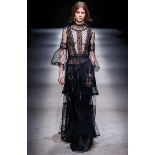 Noleggio Abbigliamento Firmato - Silk dress with lace inserts and transparencies - Alberta Ferretti - Drexcode -1