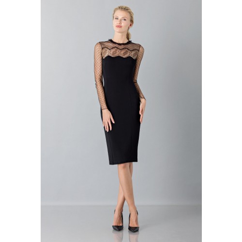 Noleggio Abbigliamento Firmato - Black dress with lace decorations and plumetis - Blumarine - Drexcode -4