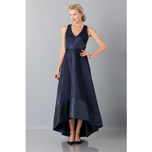 Noleggio Abbigliamento Firmato - Long asymmetric V-neck blue dress. - Theia - Drexcode -3