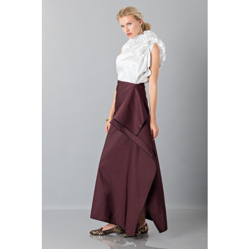 Noleggio Abbigliamento Firmato - Bordeaux skirt with anterior drapery - Albino - Drexcode -3