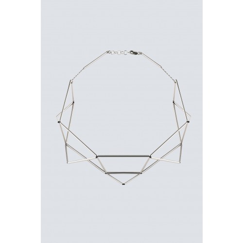 Vendita Abbigliamento Usato FIrmato - Rhodium-plated necklace in the shape of origami - Noshi - Drexcode -1