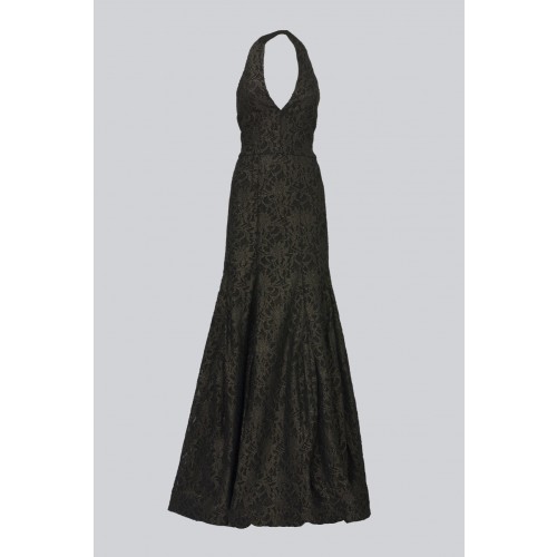 Vendita Abbigliamento Usato FIrmato - Gold brocade dress with lace - Halston - Drexcode -1
