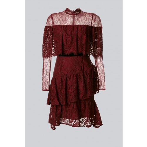 Noleggio Abbigliamento Firmato - Short burgundy dress with ruffles and cape sleeves - Perseverance - Drexcode -6