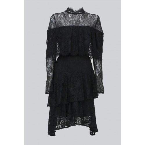 Vendita Abbigliamento Usato FIrmato - Short black dress with flounces and cape sleeves - Perseverance - Drexcode -7