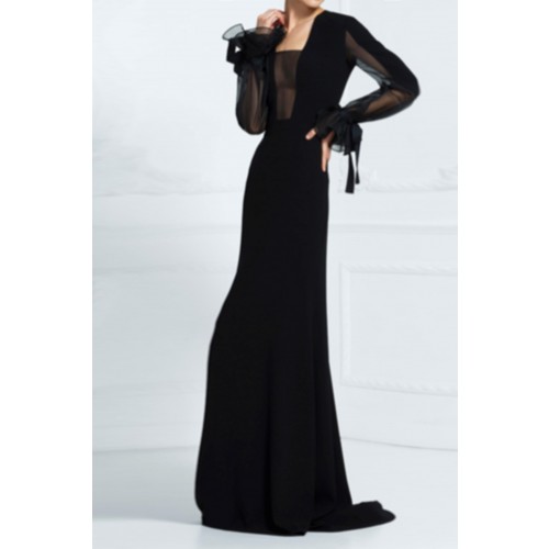 Noleggio Abbigliamento Firmato - Silk dress with long sleeve and transparent neckline - Ports 1961 - Drexcode -1