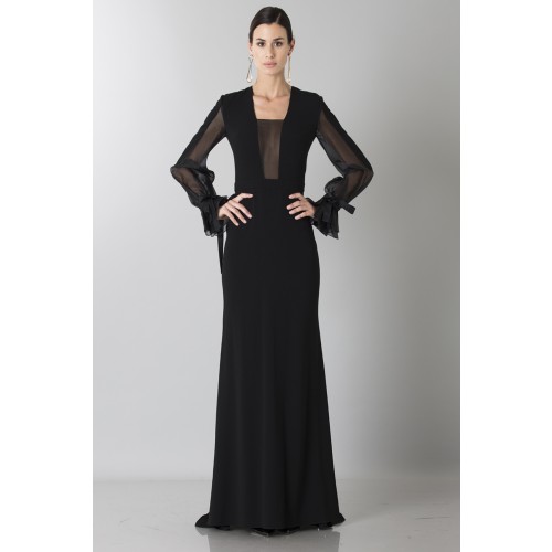 Noleggio Abbigliamento Firmato - Silk dress with long sleeve and transparent neckline - Ports 1961 - Drexcode -5