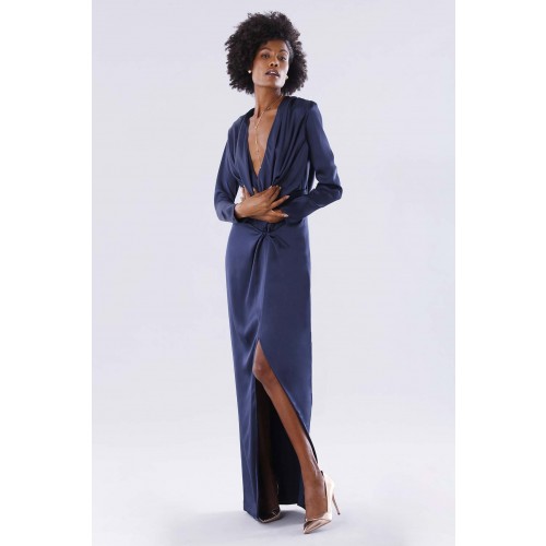 Noleggio Abbigliamento Firmato - Blue dress with deep neckline - Rhea Costa - Drexcode -1