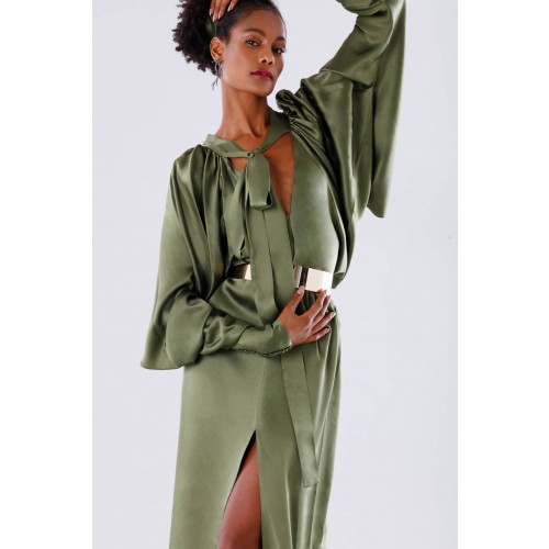 Noleggio Abbigliamento Firmato - Olive dress with batwing sleeves - Rhea Costa - Drexcode -2