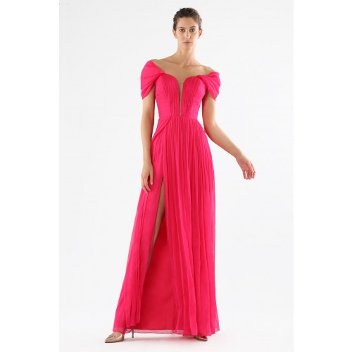 Noleggio Abbigliamento Firmato - Off-shoulder fuchsia dress with slit - Cristallini - Drexcode -8