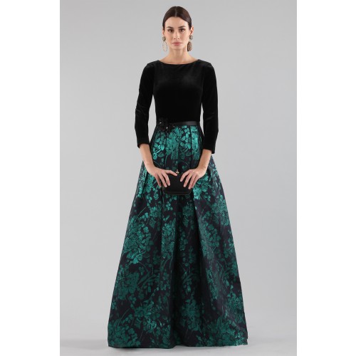 Noleggio Abbigliamento Firmato - Dress with long sleeves and brocaded skirt - Theia - Drexcode -2