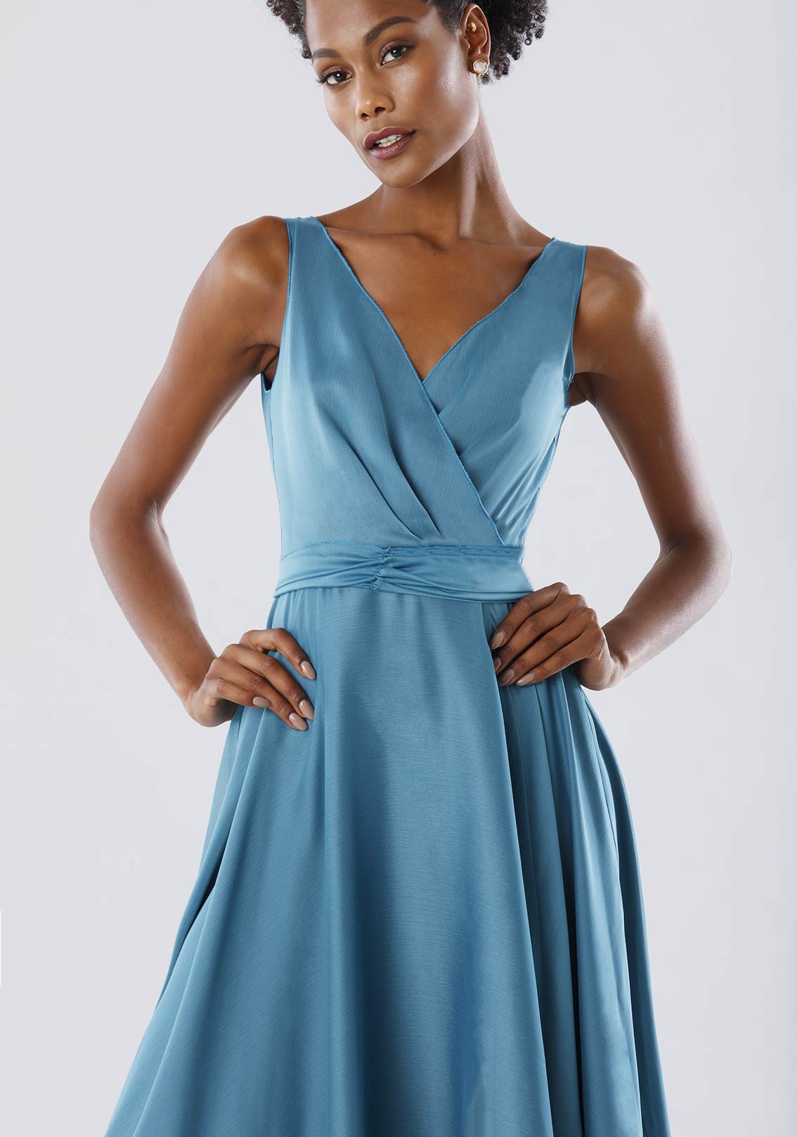 Noleggia online Teal dress in silk georgette by Daphne | Drexcode
