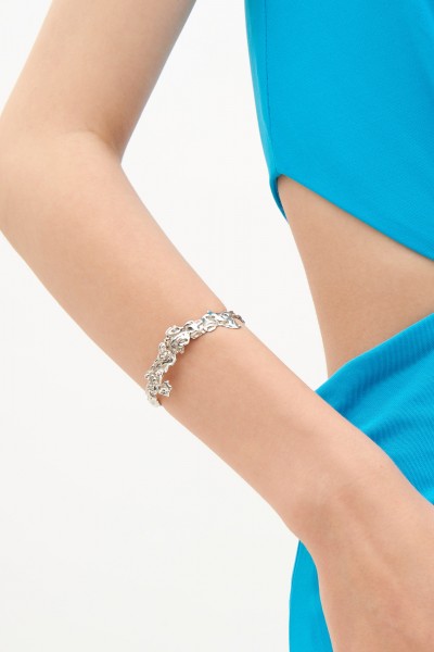 Silver lava effect bracelet