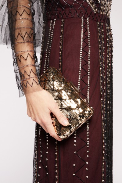 Gold and black clutch