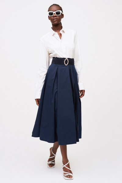 Semi-structured blue midi skirt 
