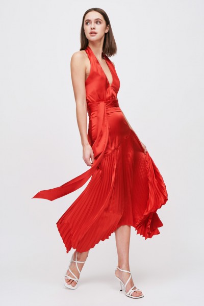 Asymmetric red dress