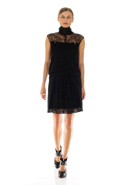 Lace dress with turtleneck