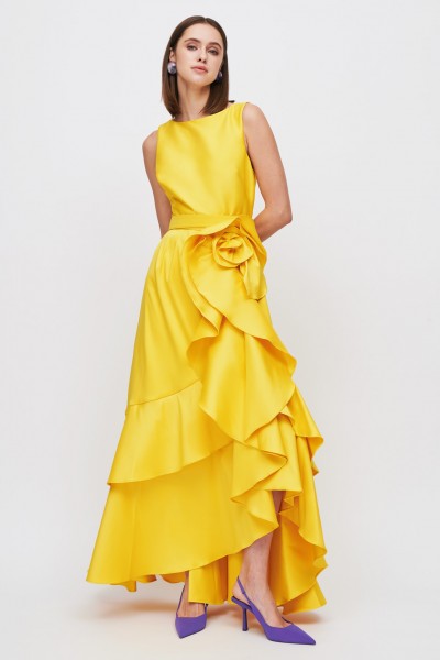 Yellow ruffled dress