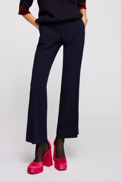 Blue flared trousers