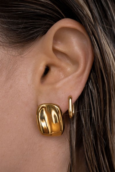 Golden rectangular earrings