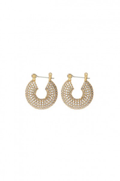 Golden domed earrings with zircons