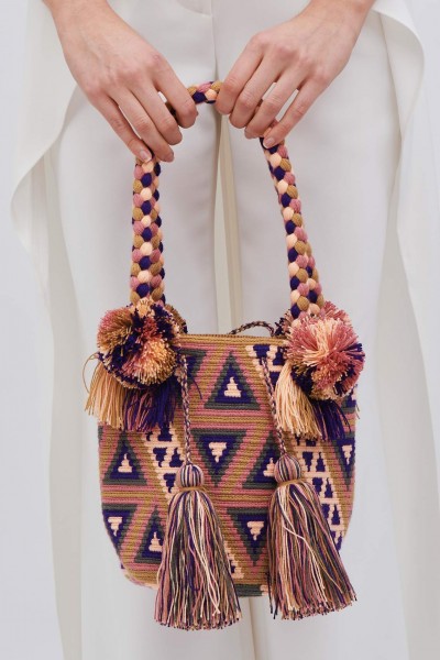 Multicolor purple Mochila bag