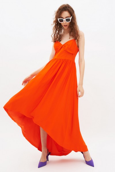 Orange ribbed dress