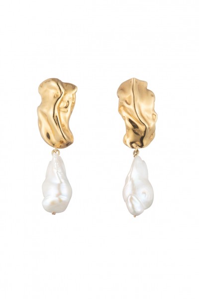 Molten baroque pearl earrings