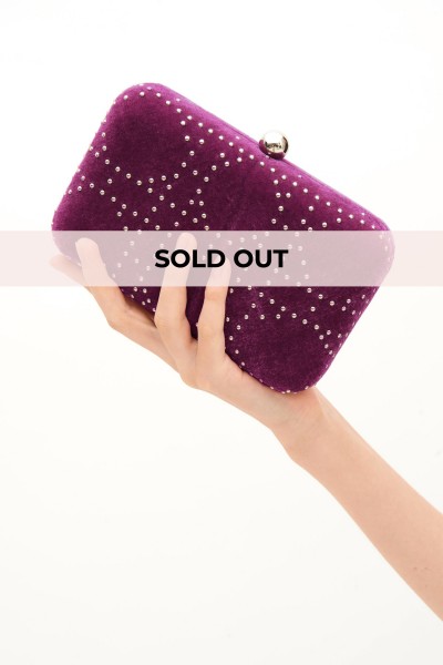 Burgundy clutch with studs