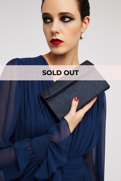 Clutch in blue glitter 