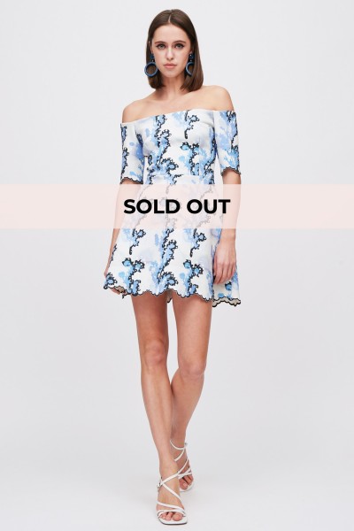 Dress with blue print