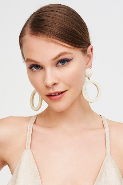 Ivory hoop earrings