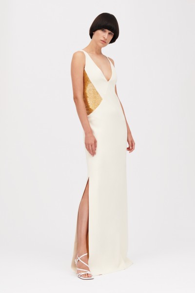 Long dress with gold detail