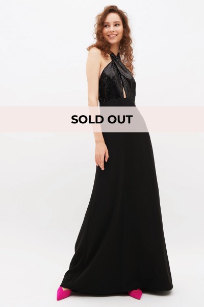 Dress with sequined top